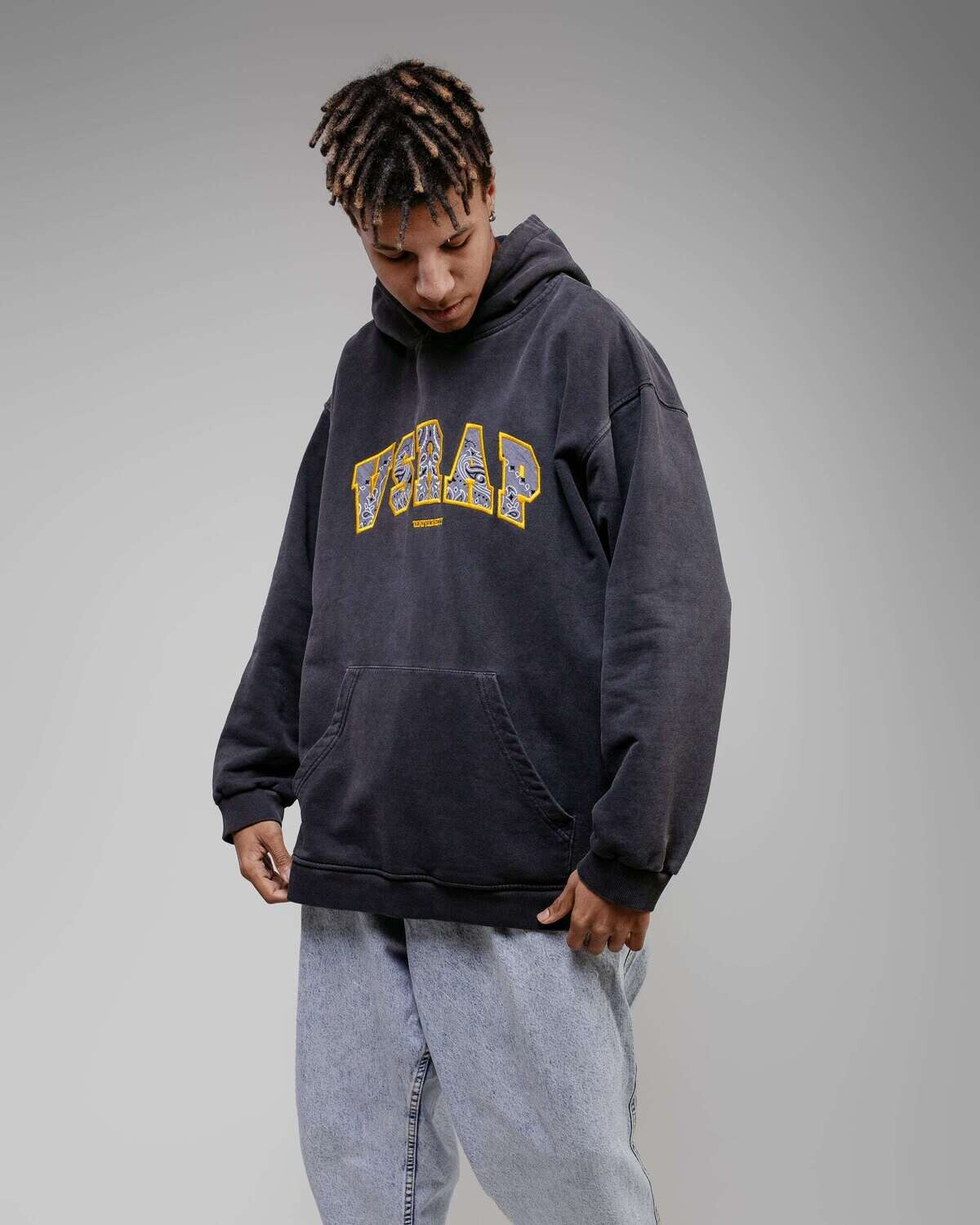 Худи "University" garment-dye yellow